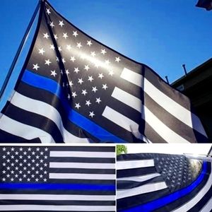 Thin blue line Police officer 3x5 flag with brass gromme